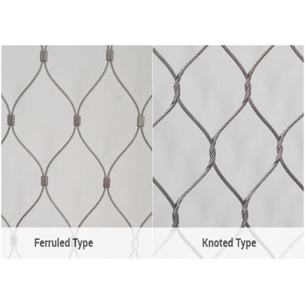 High Strength Knotted 7 × 19 Stainless Steel Wire Rope Mesh 316