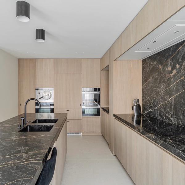 Wood Luxury Full Luxury Kitchen Cabinet Custom Modern Designs Wood Veneer Kitchen Cabinets For Villa