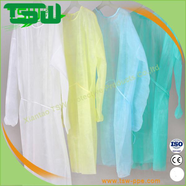 Hygiene Disposable Protective Gowns Blue White Yellow Green Color