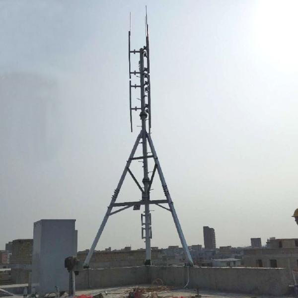 Hot Dip Steel Rooftop Telecommunication Tower Q235 Microwave Towers