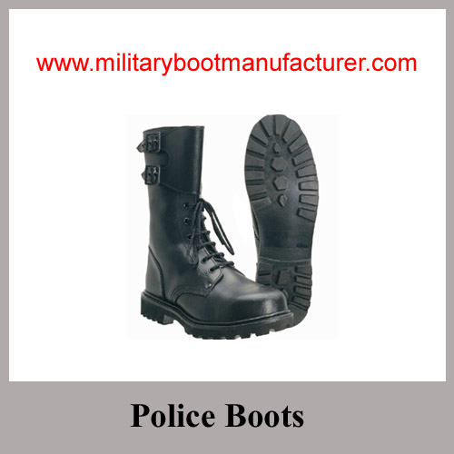 Wholesale China Made Black Full Grain Leather Goodyear Military Combat Boot used for Togo Army