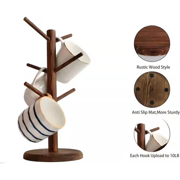 Échafaudage en bois à 6 crochets, comptoir à barres de café