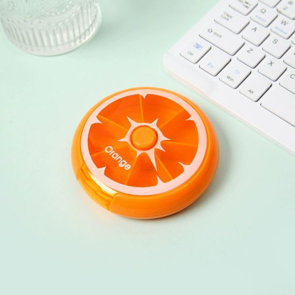JH Medibox Promotional Medical Plastic Pill Box Organizer Round Waterproof Rotation Feature for Efficient Pill Storage