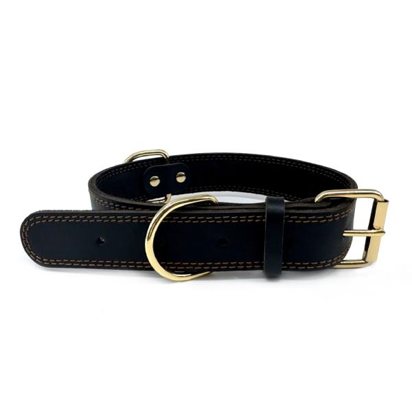 Collar de perro de cuero genuino duradero cómodo ajustable estilo clásico