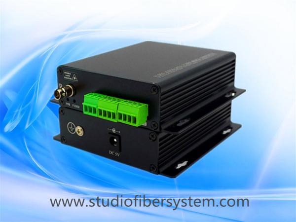 4CH analog audio fiber converter with Phoenix connectors for broadcast audio over SM fiber to 20~80KM