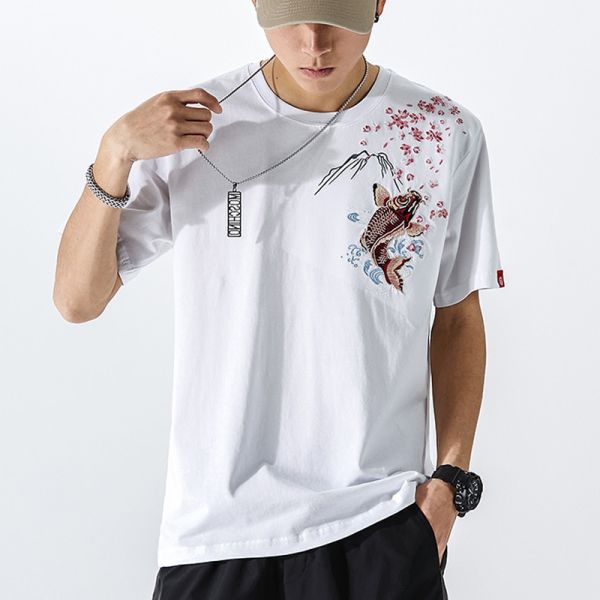 Customizable Men's Casual T-Shirt with Embroidery 100% Cotton Knitted Fabric O-Neck & Solid Color Printing Unique Pattern Design