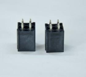 Dual Row 2*2 Black Zn-Line Pin Header Tin 100u'' Plated Terminals