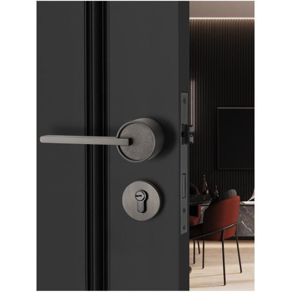 Черная ручка PVD латунный яркий Chrome замка Mortise разделения двери