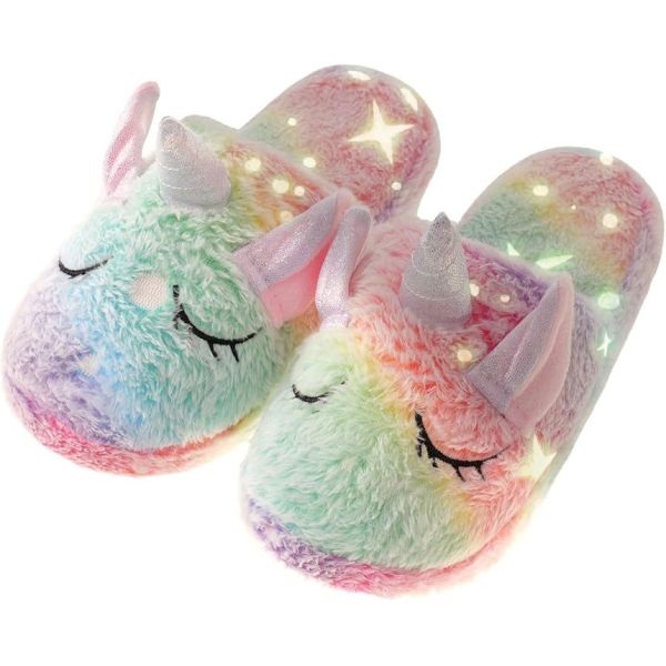 Lovely Unicorns Styles Childrens Character Slippers With Glow In The Dark
