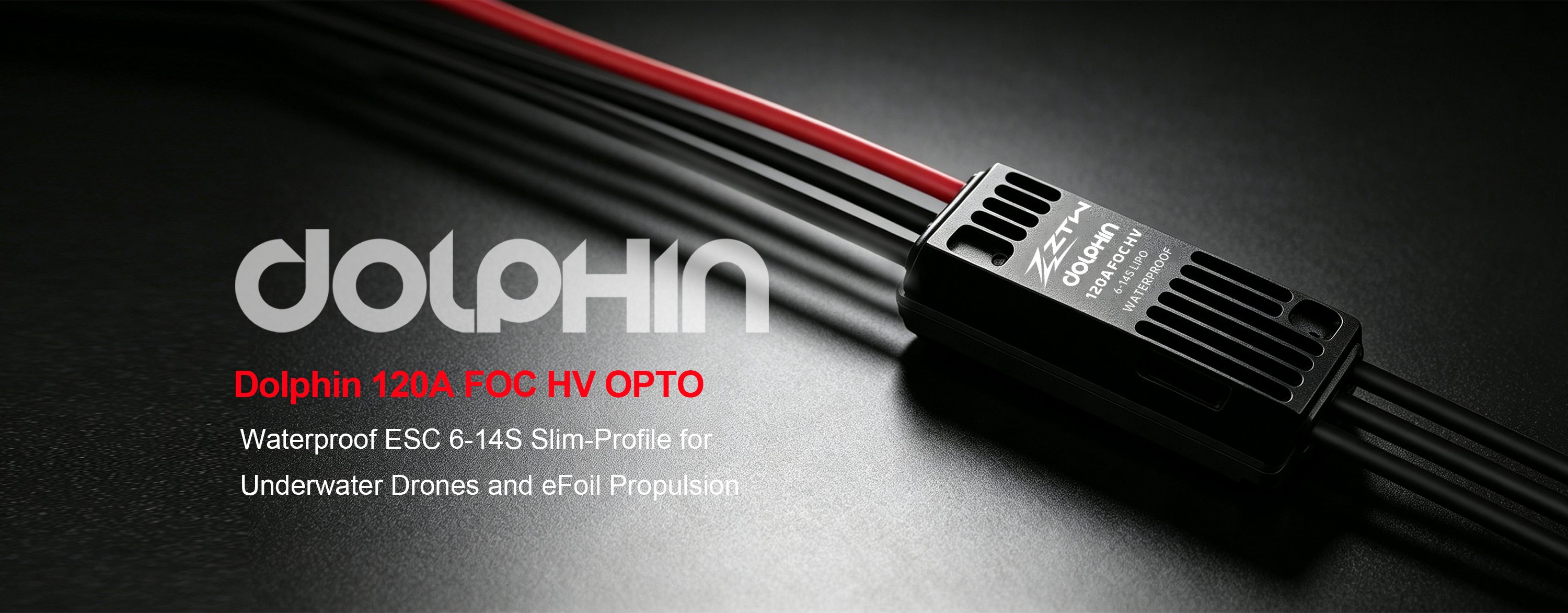 6S-14S ZTW 120A ESC FOC HV OPTO Waterproof ESC Slim Profile For EFoil Propulsion