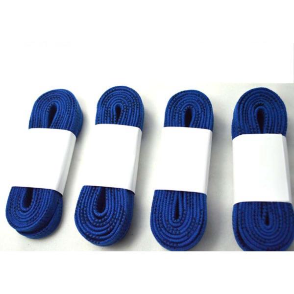 Fashionable Blue Hockey Skate Laces With Tight Moulded Tips Waxed Material