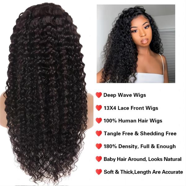 30 Inch Water Deep Wave Body Wave 4x4 Hd Transparent Lace Frontal Raw Human Hair Wig For Black Women