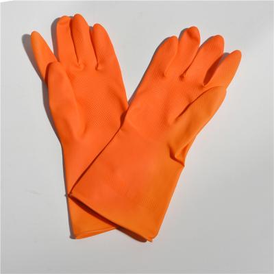 O algodão de borracha das luvas da cozinha impermeável da resistência de óleo flocklined as luvas de borracha