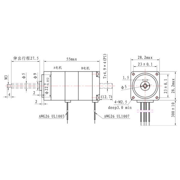 движение 6.16V 55mN.M NEMA 11 Stepper мотора 28mm гибридные не плененные Multi