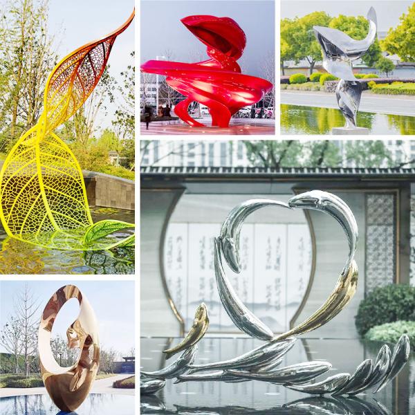 Square Garden Fountain Outdoor Sculpture Steel Garden Landscape Art Sculpture Hard Enamel Technique