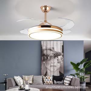 Crystal Chandelier Ceiling Fan 52 Inch Bluetooth Mute Ceiling Fan Remote Control