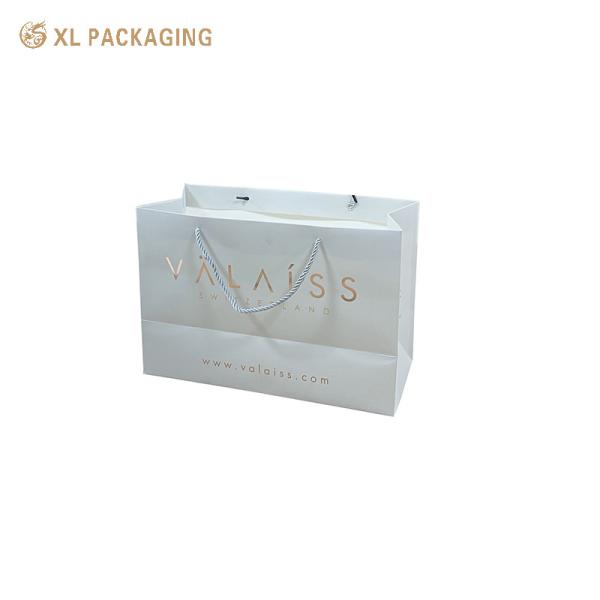 XL Packaging Custom Logo Hard White Art Paper Bags  Luxury Shopping Packaging With Die-Cut Handles Scratch-Resistant Coating Easy Carry Design Durable For Heavy Gifts Stylish For Branded Experiences
