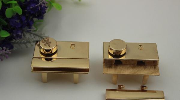 Top quality light gold handbag zinc alloy turn locks and hardware for lady sling leather bag