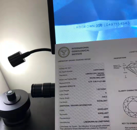 1.22 Ct E Цвет VVS2 3EX Лабораторно выращенный бриллиант Ювелирные изделия СВД Синтетический лаборатория выращенный бриллиант
