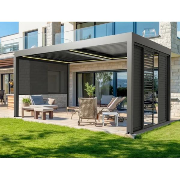 Внешний водонепроницаемый алюминиевый электрический выдвижные складываемые жалюзи тент перголы