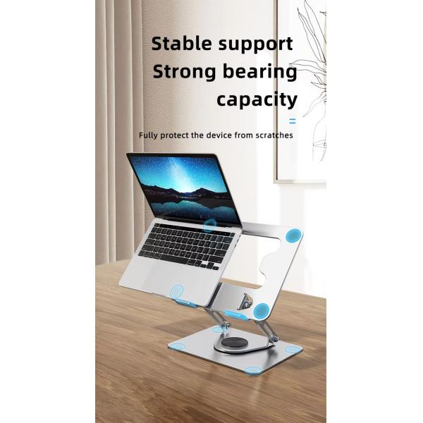 360 Degree Rotatable Alloy Heat Dissipation Laptop Tablet Stand for 11-17'' Notebook Compatibility and Durable Design