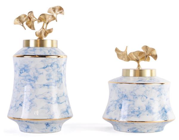 Elegant Hand Painted Flower Brass Decorative Porcelain Vase