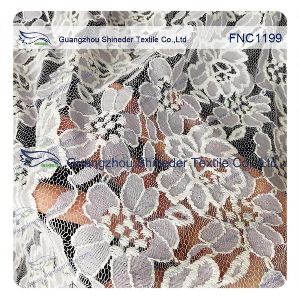 Cotton Nylon Lace Fabric of Floral pattern for Fashion Garments, Wedding Dress