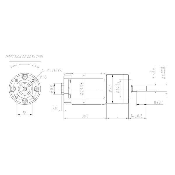 22mm 5rpm RF280 12 Volt DC Planetary Geared Motor 1.8nm 2nm Low Noise