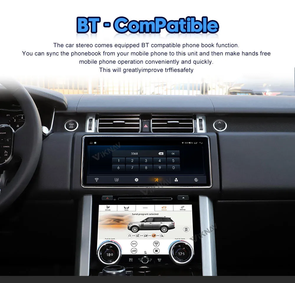 Viknav 12.3 Inch Touch Screen Car Radio For Land Rover Range Rover Vogue L405 2013-2017 Multimedia Player GPS Navigation