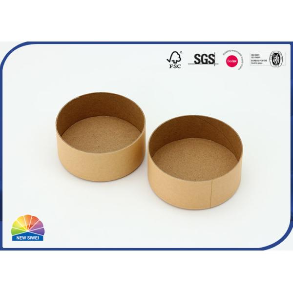 Two Pieces Brown Kraft Paper Packaging Tube Packing Jewelry