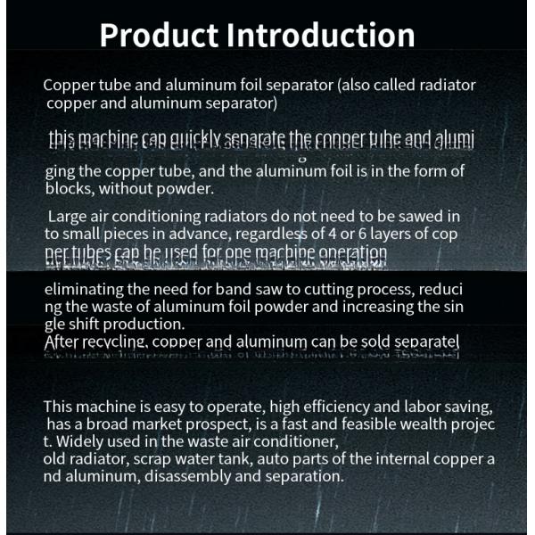 Advanced Automatic Copper Pipe Removal Machine for Radiator Aluminum Copper Separation