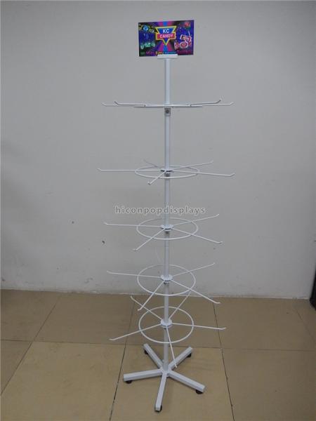 White Candy Retail Store Fixtures, Free standing Metal Display Fixture