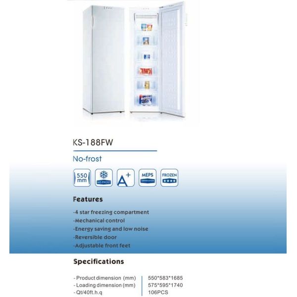                    Hgi Commerical Upright Freezer Single Door Deforst Refrigerator Bd-180              