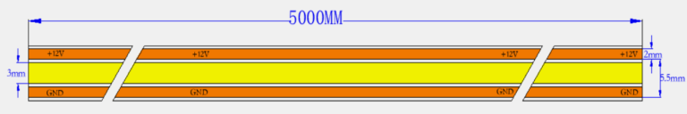 Бесплатный рез 8 мм Cob Стрип Свет 12V 24V 528 чипов 10W Гибкие светодиодные светодиоды