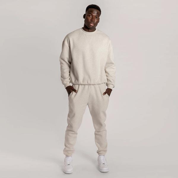 Fleece Fabric Unisex Long Sleeve 2 Pieces Tracksuit For Fitness