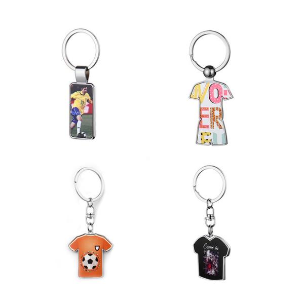Custom Metal Bulk Sport Soccer Jersey Keychain Sublimation Blank Metal Keychain