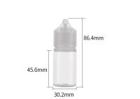 Garrafa conta-gotas V3 curta de 30 ml com tampa CRC garrafas de líquido sabor PET