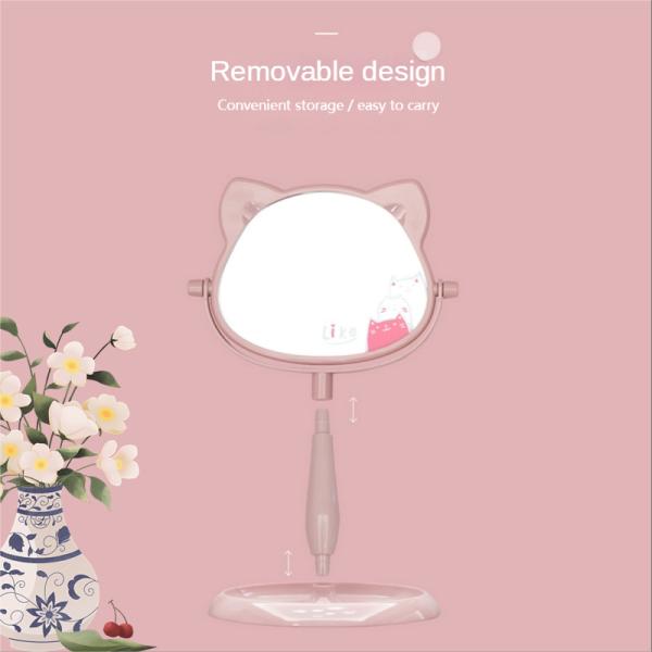 Модный дизайн Пластиковое и стеклянное зеркало Стоящее настольное макияж зеркало для путешествий