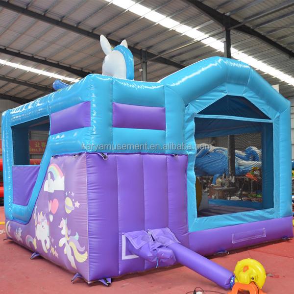 Unisex PVC Exquisite Rainbow Unicorn Inflatable Bouncer Jumping Castle for Playground