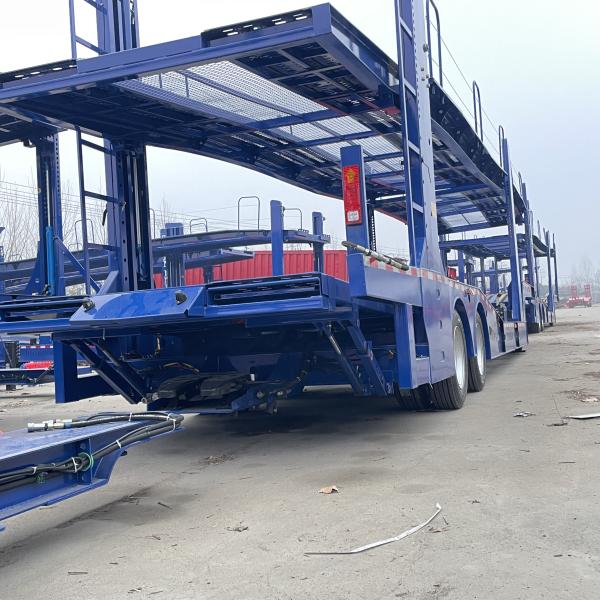 HUAXIANG 2 Axle Light Weight Double Deck Car Carrier Semi Trailer for Car Transporting