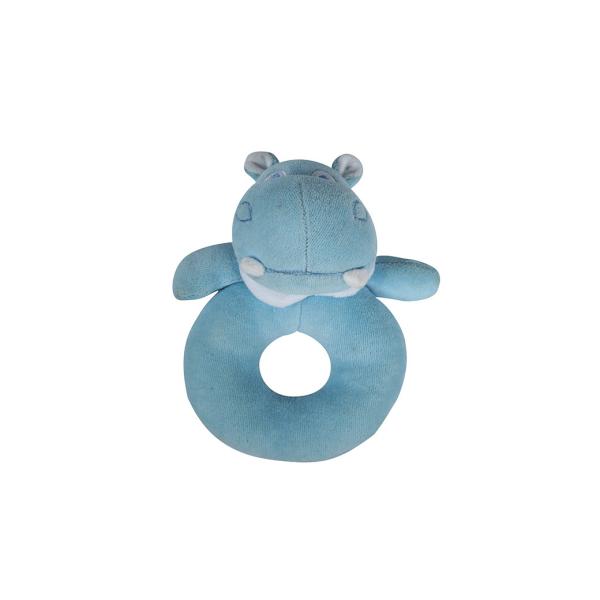 Light Blue Newborn Plush Toys Hippo Shape Machine Washable 6 Inch Height 36G