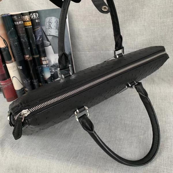 Authentic Exotic Ostrich Skin Men Large Business Briefcase Bag Laptop Case Genuine Leather Male Working Purse Handbag