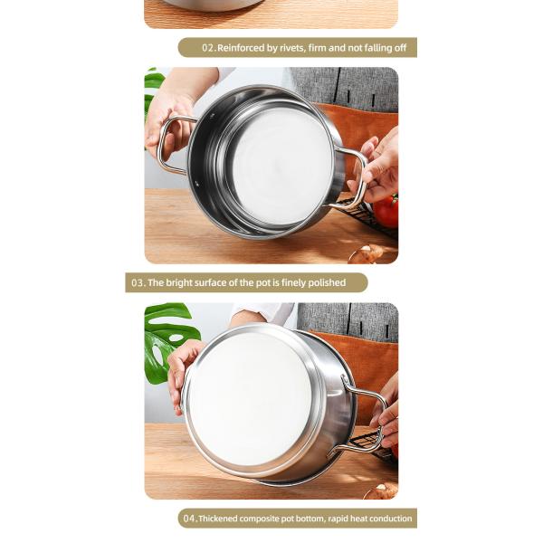 Escalation Series 5Pcs Multi-Purpose Kitchen Pots Cooking Cookware Sets Stainless Steel Pots Sets