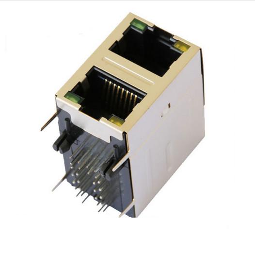 Stacked Female Network RJ45 Connectors For Lan Switch / Gateway Projects