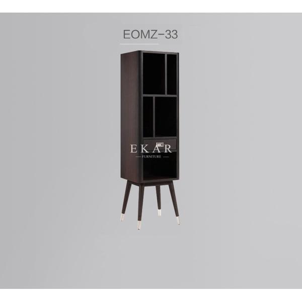 Four Shelf Wood High Bookcase Cabinet For Living Room