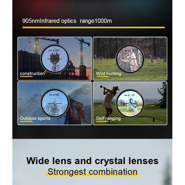 1000m Laser Rangefinder Rechargeable Class 1 Monocular Customizable Golf Rangefinder