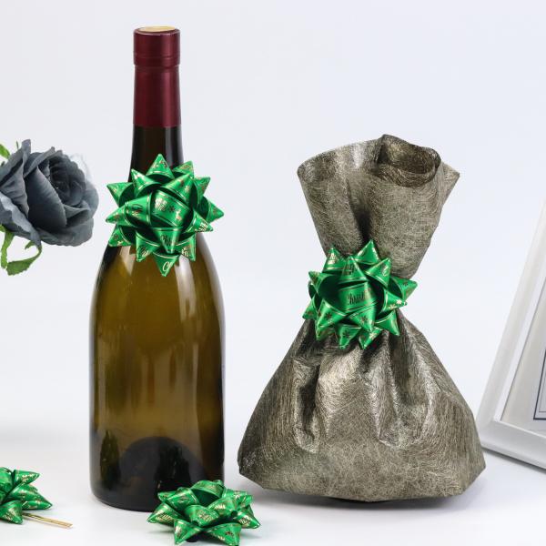 Golden Star Present Ribbon Bow Red Wine Gift Wrapping Ribbon Bows