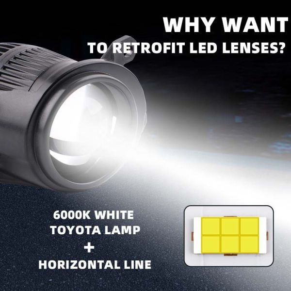 Dual Function 2.0 Inch LED Fog Lamps 48W Laser Focused Beam 5000LM