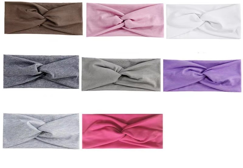Elastic Wide Cotton Sweatband Headband - Perfect For Workout Yoga And Sports