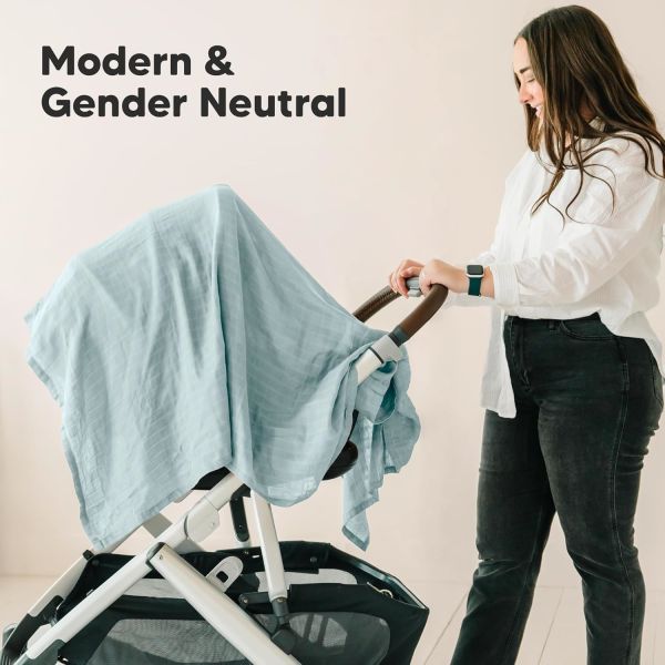 4-Pack Muslin Swaddle Blankets，Soft & Breathable Receiving Blankets for Baby